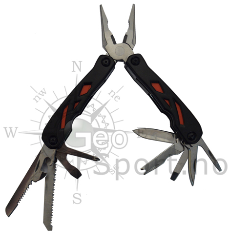 MULTI TOOL in BLACK and RED m/ lommelykt