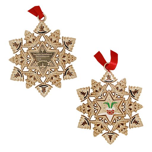 Snowflake Ornament Geocoin- Signal in the Chimney