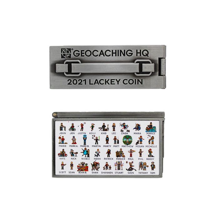 2021 Lackey Geocoin and Tag Set- Antique Silver