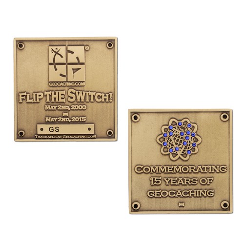 Limited Edition Blue Switch Geocoin - Gold